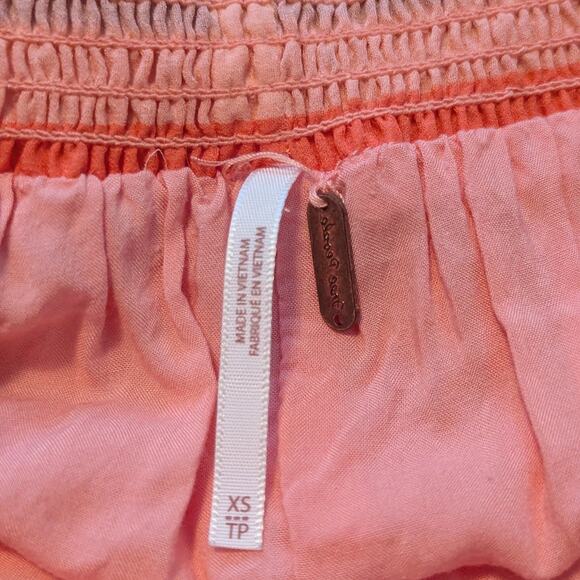 FREE PEOPLE OFF THE GRID CULOTTES CHIFFON CROPPED WIDE LEG PINK FLORAL PANTS XS - Picture 6 of 10